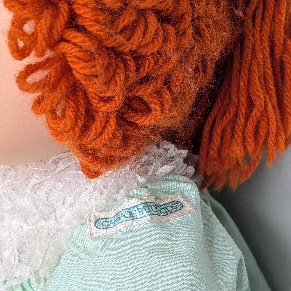 Vintage Cabbage Patch Kids Doll Red Hair Green Eyes Mint Green Dress 1982 - Picture 6 of 16